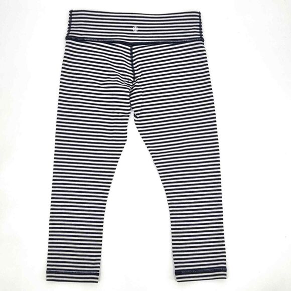 Lululemon 8 Wunder Under Crop High Rise Full On Luxtreme 21 Legging Stripe Black - Picture 5 of 10